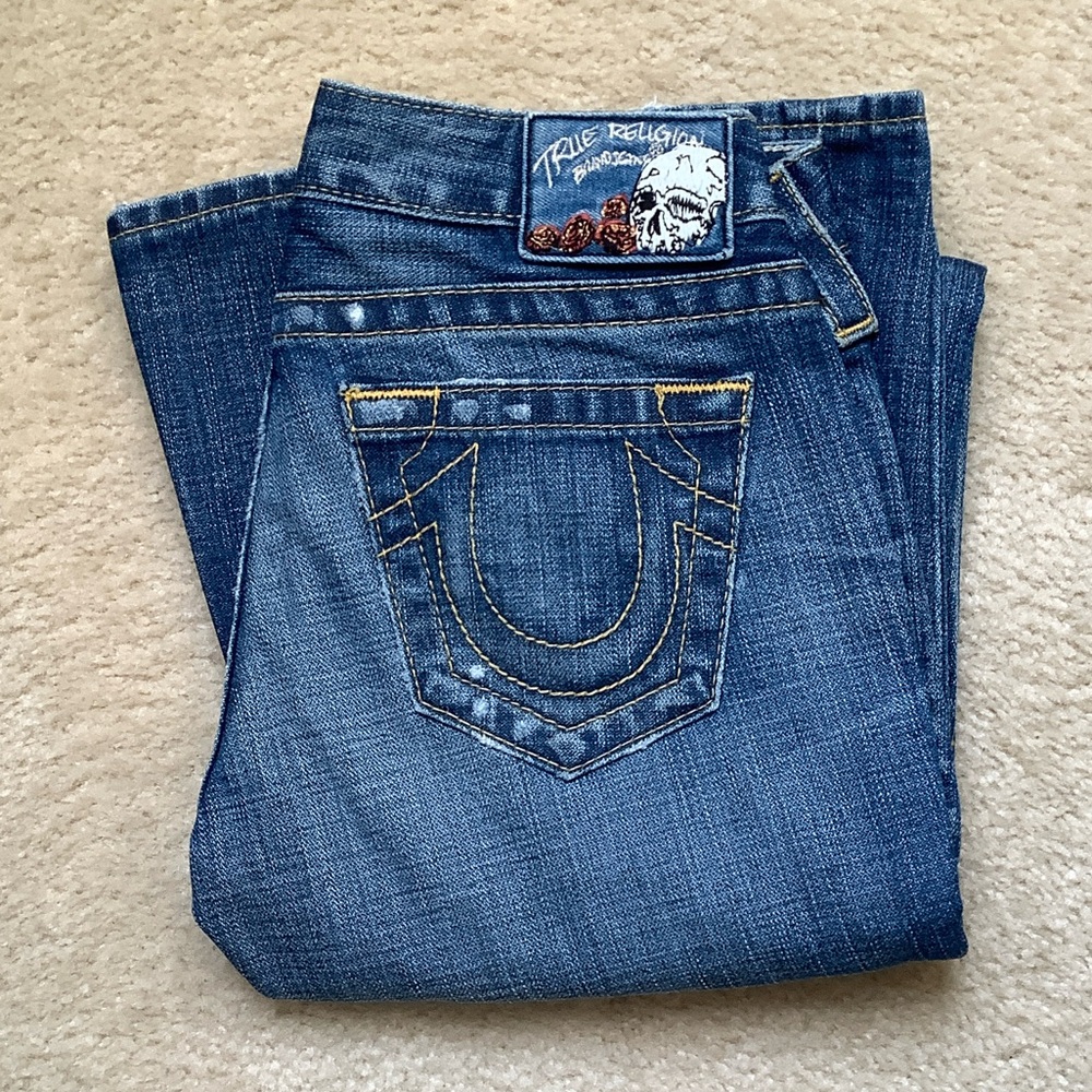 True Religion Women's Classic Blue Boot Cut Carrie Jeans 2000s size 26
